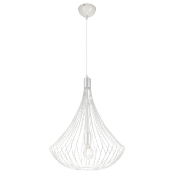 Lamkur Pendelleuchte BALERINA 29634 weiß Stahl H/L: ca. 90x38 cm E27 1 Brennstellen