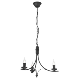 Lamkur Pendelleuchte LUCY 44088 schwarz Stahl H/L: ca. 100x50 cm E14 3 Brennstellen