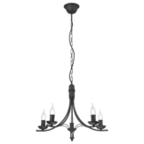 Lamkur Pendelleuchte LUCY 44101 schwarz Stahl H/L: ca. 100x58 cm E14 5 Brennstellen