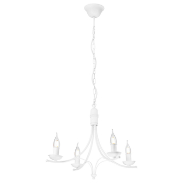 Lamkur Pendelleuchte LUCY 44156 weiß Stahl H/L: ca. 100x58 cm E14 4 Brennstellen