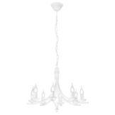 Lamkur Pendelleuchte LUCY 44187 weiß Stahl H/L: ca. 100x58 cm E14 8 Brennstellen