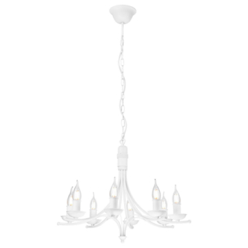 Lamkur Pendelleuchte LUCY 44187 weiß Stahl H/L: ca. 100x58 cm E14 8 Brennstellen