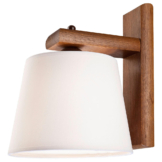 Lamkur Wandleuchte AIDA 36298 Eiche Holz Stahl Stoff H/L: ca. 24,5x20 cm E27 1 Brennstellen