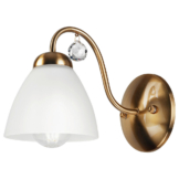 Lamkur Wandleuchte MIRANDA 43555 oxidgrün Metall Glas H/L: ca. 20x14 cm E27 1 Brennstellen