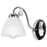 Lamkur Wandleuchte MIRANDA 43586 Chrom Metall Glas H/L: ca. 20x14 cm E27 1 Brennstellen