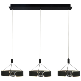 POCOline LED-Pendelleuchte schwarz Metall B/H/L: ca. 22x120x82 cm