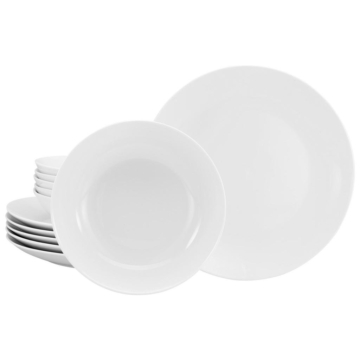 CreaTable Tafelservice Luna weiß Porzellan 12 tlg.