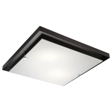 Lamkur Deckenleuchte PEDRO 27043 natur Glas Holz H/L: ca. 6,5x35 cm E27 2 Brennstellen