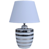 POCOline Keramik_Tischleuchte silber weiß Keramik B/H/L: ca. 25x37x26 cm E14 1 Brennstellen