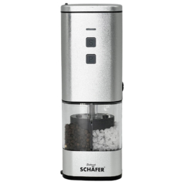 SCHÄFER Salz- und Pfeffermühle silber Keramik B/H/L: ca. 8x0,23x0,1 cm