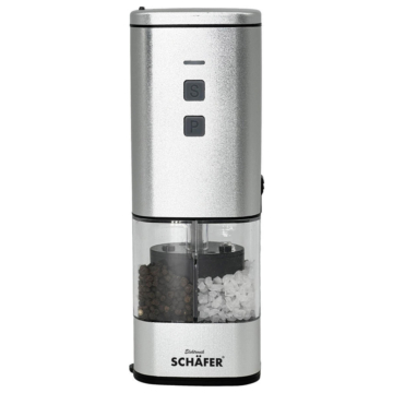 SCHÄFER Salz- und Pfeffermühle silber Keramik B/H/L: ca. 8x0,23x0,1 cm