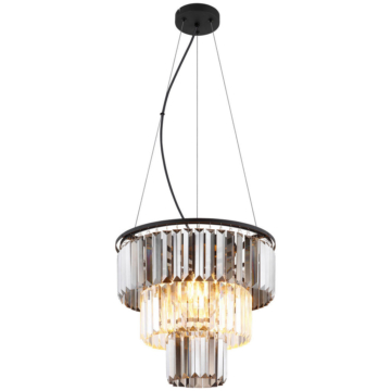 GLOBO Pendelleuchte Metall Glas H/D: ca. 120x40 cm E27 3 Brennstellen