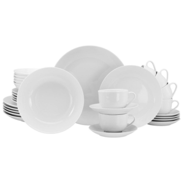 CreaTable Kombiservice Luna weiß Porzellan 30 tlg.