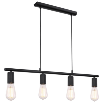 GLOBO Pendelleuchte MARTHA 54008-4H schwarz Metall B/H/L: ca. 5,2x120x80 cm E27 4 Brennstellen