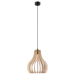 Lamkur Pendelleuchte TUCCI 50126 buche Buche H/L: ca. 120x29 cm E27 1 Brennstellen