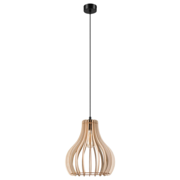 Lamkur Pendelleuchte TUCCI 50126 buche Buche H/L: ca. 120x29 cm E27 1 Brennstellen
