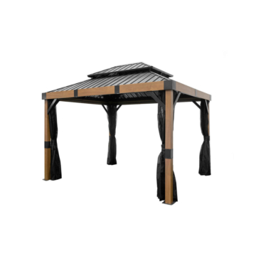 Sojag Pavillon Fontana braun Aluminium B/H/L: ca. 364,3x310x298 cm