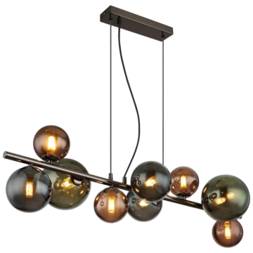 GLOBO Pendelleuchte grün grau Metall B/H/L: ca. 36x120x86 cm G9 9 Brennstellen